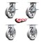 Service Caster 8 Inch V Groove Semi Steel Caster Set with Roller Bearing 2 Brakes and 2 Rigid SCC-35S820-VGR-SLB-2-R-2 - alternate 2